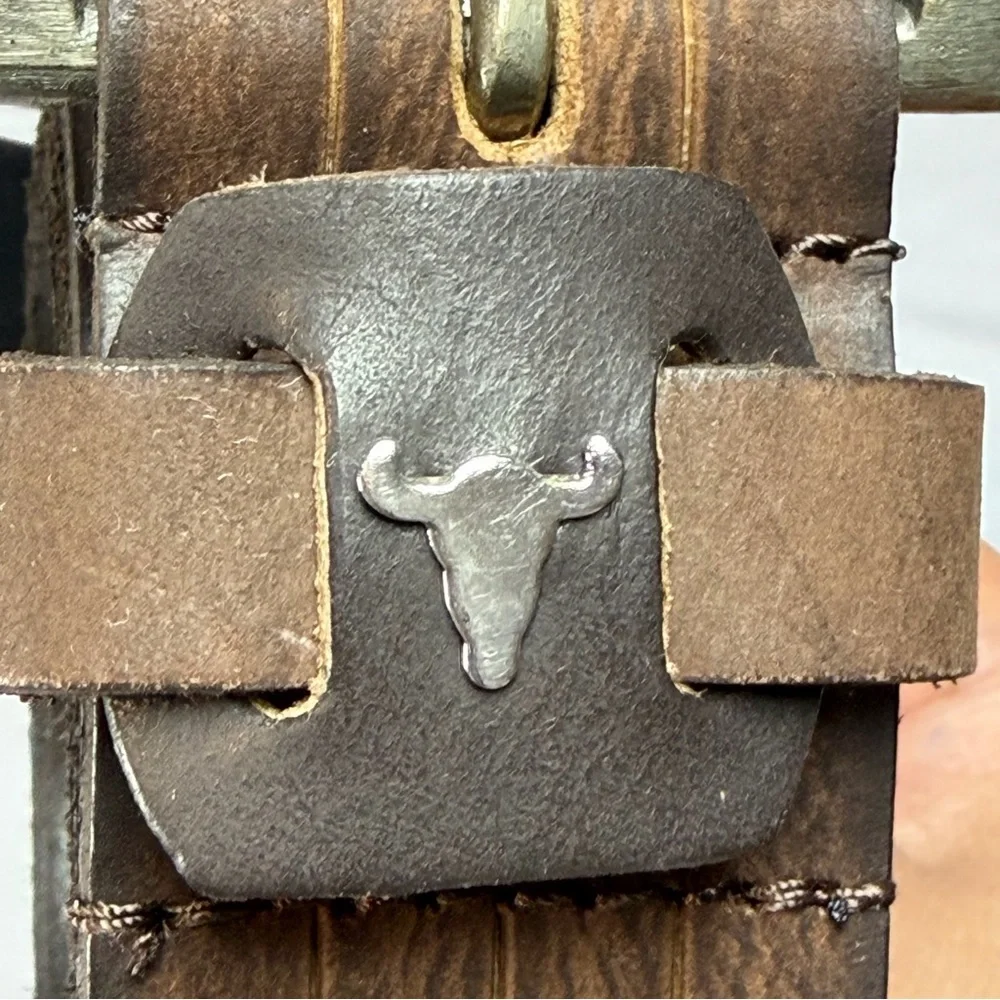 American Bison‎ 100% Genuine Leather Dark Brown Leather Belt-Size 36
